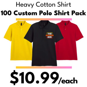 100 Custom Polo Shirt Package Deal